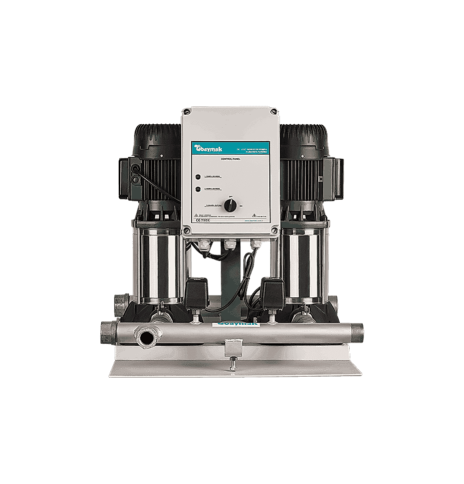 2KVC 65/80 T – 2x3 HP Sessiz Akıllı İnverter Hidrofor | 6.5–8 Atü Çok Kademeli Dikey Sistem