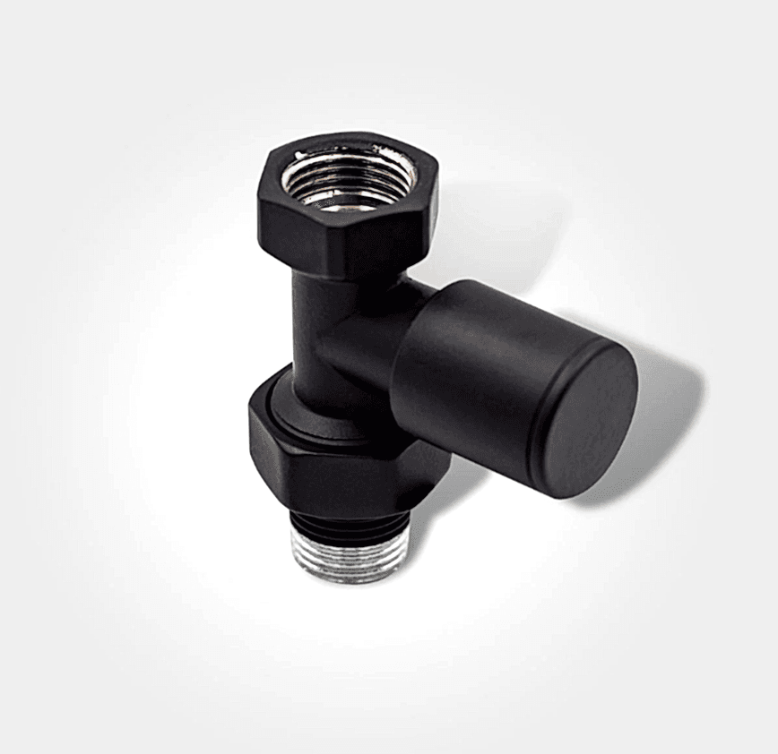  Mat Siyah Düz Radyatör Vanası